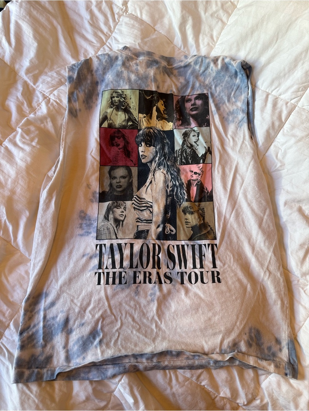 Taylor Swift Light Blue Tie-Dye Tour Muscle Tee